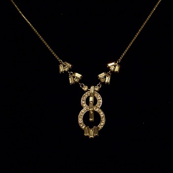 Unmarked Deco? Rhinestone Necklace - Fine Jewelry
