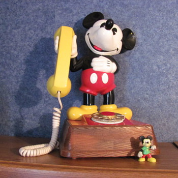 Mickey Mouse Phone...rotary dial. Purchased, perhaps 30 plus yrs. ago. - Telephones