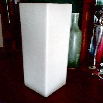 McCoy Floraline Tall  Square Matte White Vase #448 / Circa 1950's 60's - Art Pottery