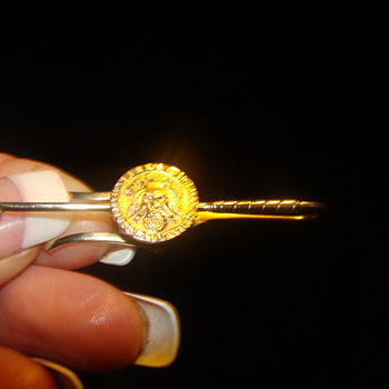 14k gold tie bar with state seal reads united states golf association - Fine Jewelry