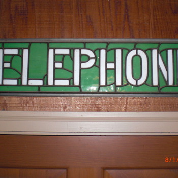 Tiffany style telephone sign