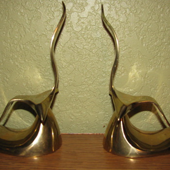 Vintage Modern Brass Seagull Bookends 