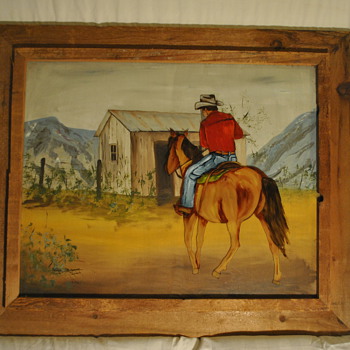 Cowboy on Horse Painting by Ginger Rogers Briggs - Visual Art