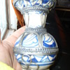 Blue and White Vase with Pewter overlay