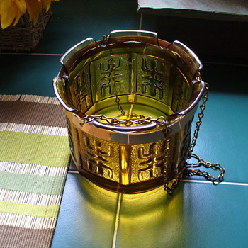 Oriental Amber Glass Planter - Glassware