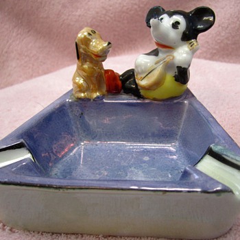 Mickey Mouse and Pluto Ashtray - 1930's - Animals