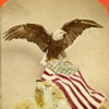 Patriotic Eagle & Flag Hand Tinted Stereoview - early 1870s