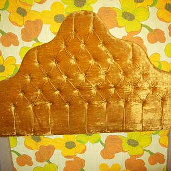 Fun "70's Show" Vintage Bed and Crushed Velvet Headboard