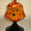 Czechoslovakia Lidded Container applied amethyst base Ruckl decor is Pierrot