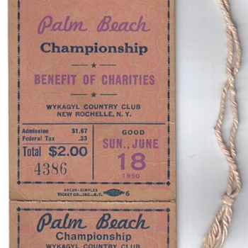 1950 PGA Tournament Ticket