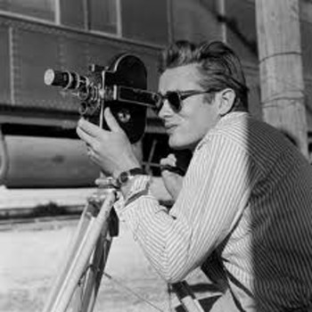 James Dean by Sid Avery on the set of GIANT photos signed by Avery - Photographs
