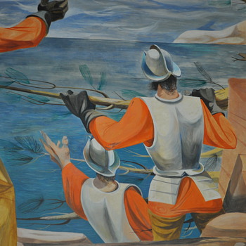 'Conquistadors Discover the Pacific,' and 'Monks Building the Mission'