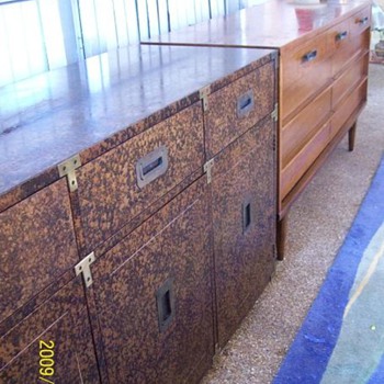 Vintage - Henredon - 60's/70's Henredon Faux Tortoishell Campaign Buffet - Server  - Rare