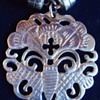 Sterling Pendant  Bee on flower?  Pendant 22.7 grams and fasteners also sterling