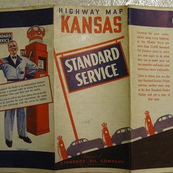 3 Old Maps from gas stations - Petroliana