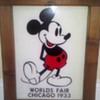 Mickey Mouse Glass Sign from 1933 Worlds Fair in Chicago