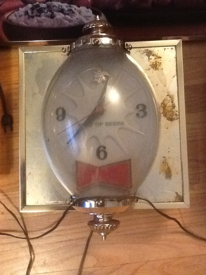 Vintage Budweiser Sign, Clock, wall lights Collectors Weekly