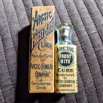 "Arctic Frost Bite Cure" circa 1898 boxed, labeled, and embossed. - Bottles