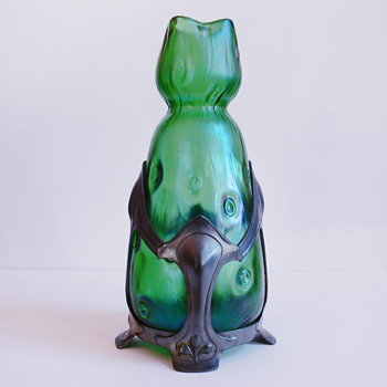 Lötz Creta Rusticana in pewter mounting. 1899 - Art Glass