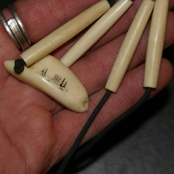 Ivory and Bone choker from my shadow box - Native American