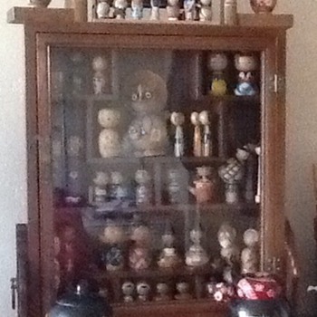 New purchases - cabinet & giant kokeshi - Dolls