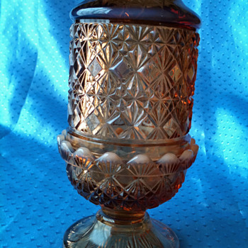FENTON OVG FINE CUT AND BLOCK FAIRY LAMP - Glassware