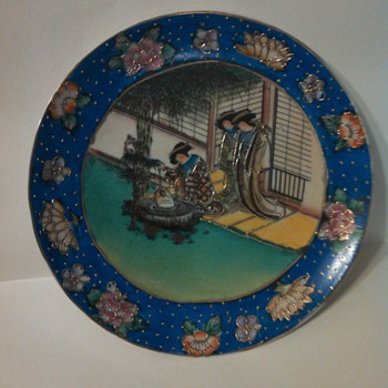 Oriental Scene Decorative Plate Gilded
