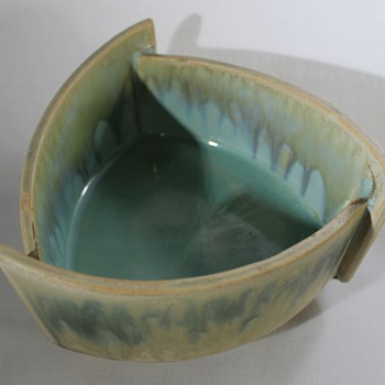 Art Deco Style 3 Sided Bowl - Art Pottery