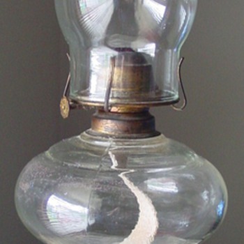 Clear Glass Oil Lamp ~ Unidentified - Lamps