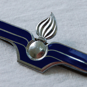 French Blue Enamel Torch Pin, Drago