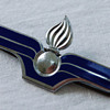 French Blue Enamel Torch Pin, Drago