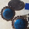  Silver & Turquoise Screwback earrings