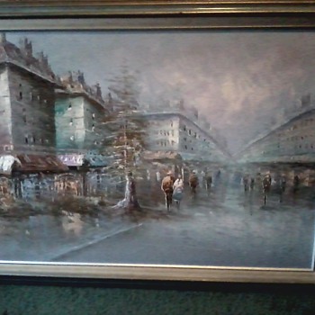 Mid Century Impressionist Paris Street Scene / Oil on Canvas / by Tam Son