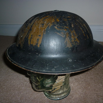 Re issued British WWI steel helmet - Military and Wartime