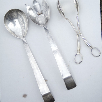 Ambassador spoons and E.P. Zinc from Italy salad tong