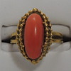 18k Gold Ring with Pink Coral 