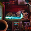 Picture Of Harley Davidson Pan Head...Neon Exhaust 
