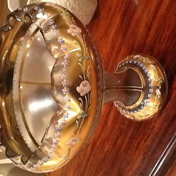 A gold painted vase,no marks - Glassware