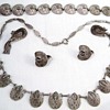 Vintage Deco THEODORE FAHRNER Marcasite Sterling Neck/Brac 2 Day/Night Ear Demi Parure Germany