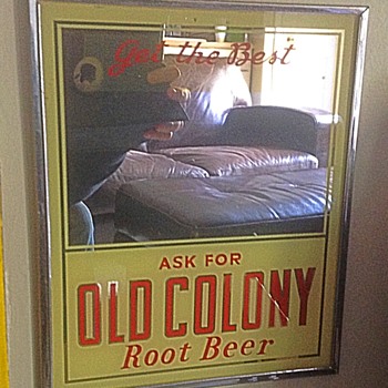 1950s Old Colony Root Beer advertising mirror - Advertising