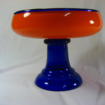 Rare Color Loetz Tango Compote - Art Glass