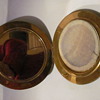 A Black leather ladys Powder compact,  