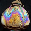 1950s Hollywood Regency Carnival Glass Hanging Lamp
