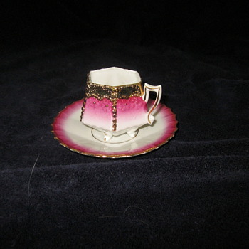 Pink and Gold Cup and Saucer - China and Dinnerware