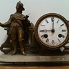 Antique French brass "Troubadour" 1870's mantle clock.