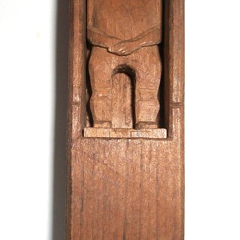 Folk Art Dead Man  Carved whimsy  Man in a Box collection Jim Linderman