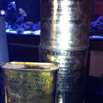 Old Section 32 Food Cans (Beef and Egg Solids) - Military and Wartime