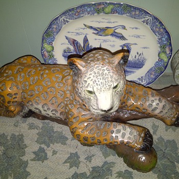 Huge Panther Statue - Art Pottery
