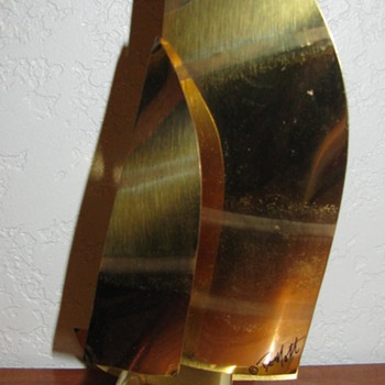 Vintage DeMott Brass Catamaran Sailboat 