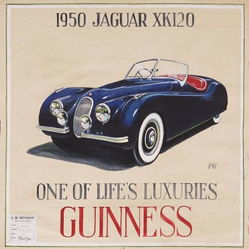 1950 Guinness Advertising Study With a Jaguar XK120